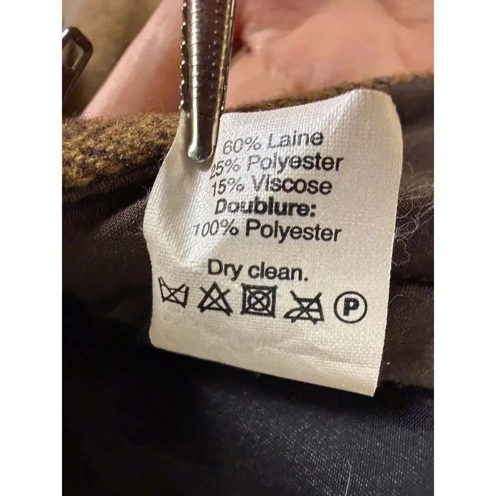 J Crew Slim Bedford Brown Tweed Wool Blend Trousers Mens 36x32